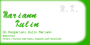 mariann kulin business card